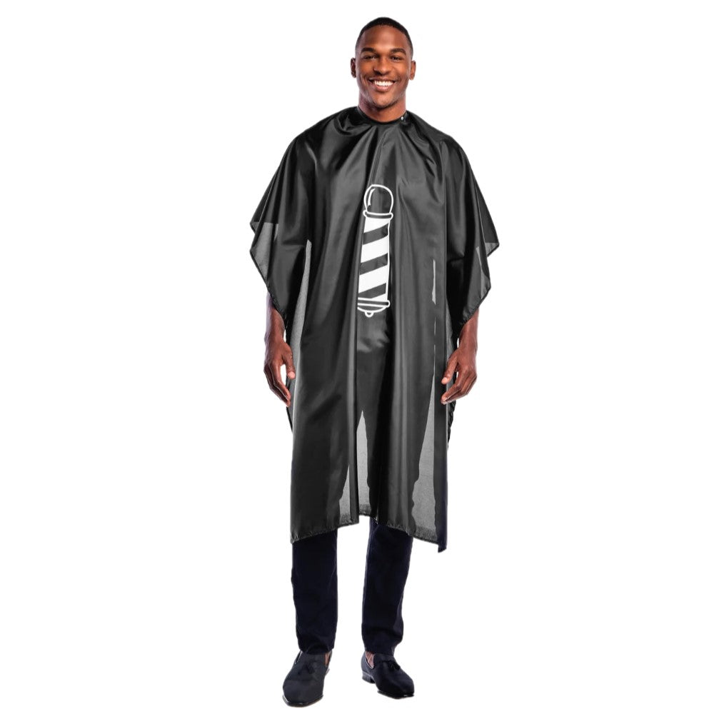 Betty Dain Cape Barber Pole Black